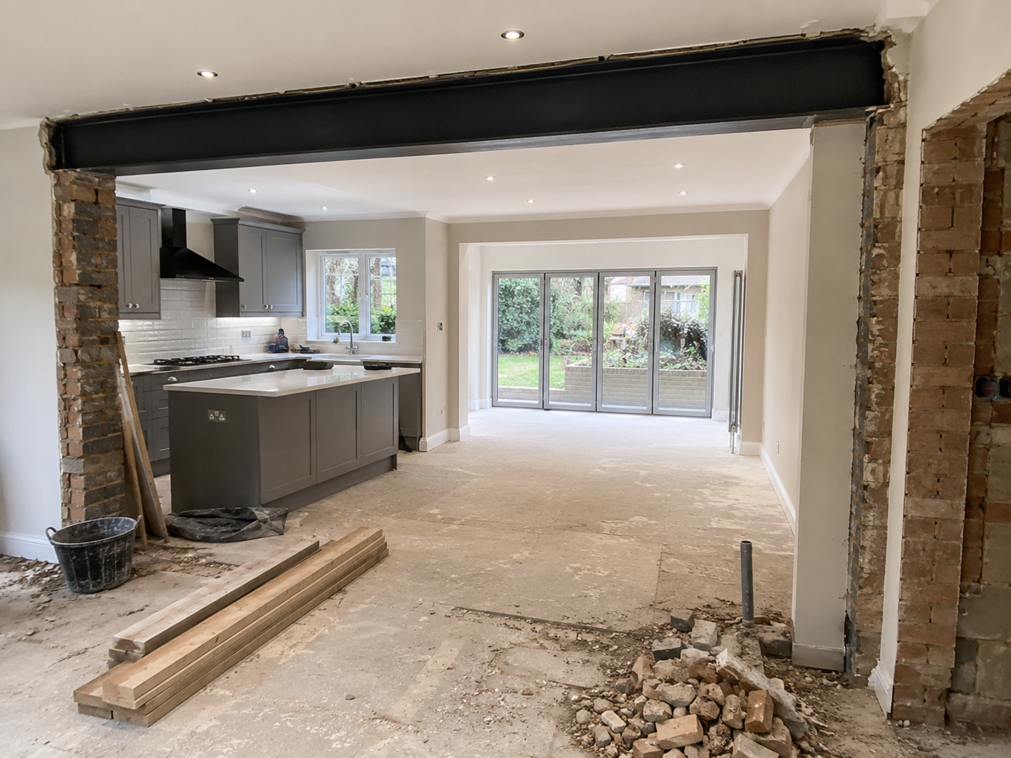 RSJ installed during kitchen and dining room knock-through in Colchester